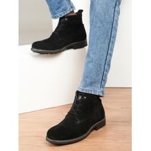 Teakwood Mens Black Suede Leather Lace-up Causal Boots