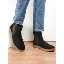 Teakwood Mens Black Suede Chelsea Boots