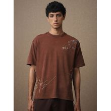 Mufti Men Brown Graphic Loose Fit T-Shirt
