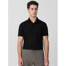 Mufti Men Black Solid Slim Fit Shirt