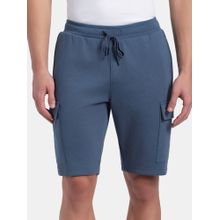 Jockey UM63 Men Super Combed Cotton Rich Cargo Pocket Shorts - Blue