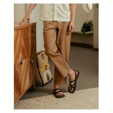 DRAGIT Men Walnut Brown Linen Pant Regular Fit Solid Pant