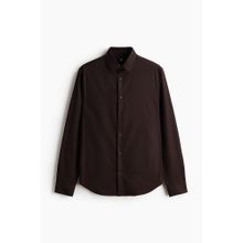 H&M Men Brown Slim Fit Easy-Iron Shirt