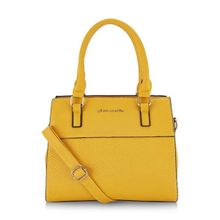 Pierre Cardin Womens Yellow Solid Satchel Bag (M)