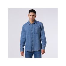 Pepe Jeans Men's Blue Front Pocket Full Sleeve Denim Shirt