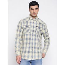 Guess Collin Apricot Buff Indi Plaid Checks Regular Fit Shirt