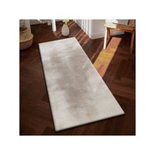 OBSESSIONS Machine Made Anti-Static Solid Bedside Runner, Cream