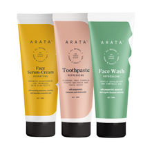 Arata Essential Morning Regime with Facewash Face Serum-cream & Toothpaste