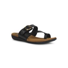Bata Women Stylish Toe Ring Black Sandals