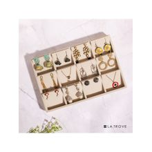 La Trove Premium Cream Velvet 12-Grids Earring's Storage, Organizer & Display Tray