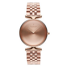 Nordgreen Unika Brushed Metal Dial With Rose Gold 5-Link Watch Strap For Women