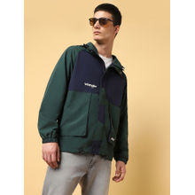 Wrangler Men's Colorblock Green Windcheater Jacket