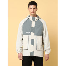 Wrangler Men's Colorblock Grey Windcheater Jacket