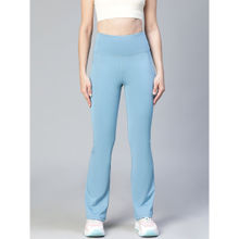 Athlisis Women Ice Blue Bootcut-Fit Quick Dry Track Pants