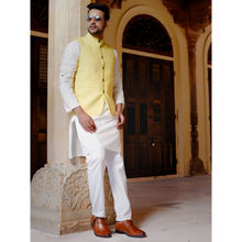 Hatheli Yellow Linen Pintuck Jacket