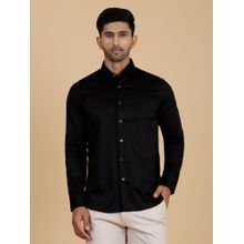 Wyre Men's Black Cotton Slim Fit Party Wear Shirt