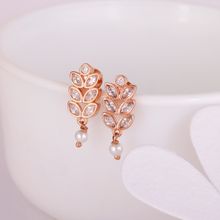 GIVA Sterling Silver Rose Gold Shruti Hasan Gleam of Glamour Earrings for Womens and Girls