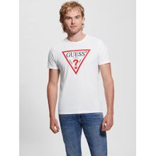 Guess White Pure Cotton Printed Round Neck T-Shirt