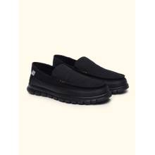 Yoho Men Black Canvas Slip On Loafers