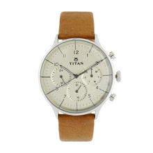 Titan On Trend Silver Dial Leather Strap Watch