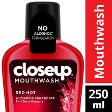 Closeup Red Hot Anti Germ Mouthwash