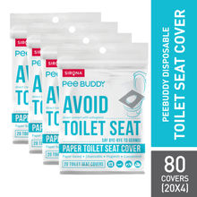 PeeBuddy Disposable Toilet Seat Cover - 20 Seat Covers (Pack of 4)