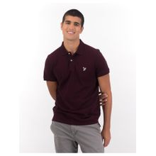 American Eagle Burgundy Slim Flex Polo T-Shirt