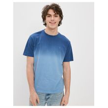 American Eagle Men Blue Super Soft Dip-Dye T-Shirt