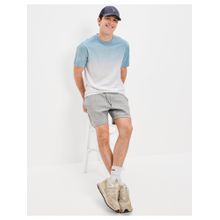 American Eagle Men Blue Super Soft Dip-Dye T-Shirt
