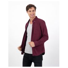 American Eagle Men Maroon Slim Fit Oxford Button-Up Shirt