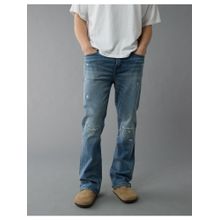 American Eagle Men Blue Easyflex Patched Slim Bootcut Jeans