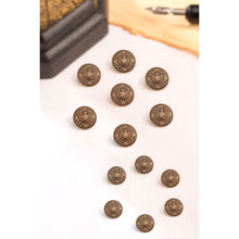 Cosa Nostraa Men Gold Elegant Shield Button (Pack of 13)