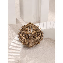 Cosa Nostraa Men Gold Lion Shield Brooch