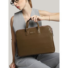 MINI WEST LONDON Brown Burbon Whiskey Laptop Bag with Pouch