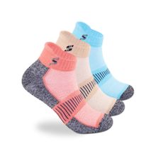 Supersox Multicolored Mens Half Terry Cushion Special Design Ankle Length Socks (Pack of 3)