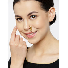 Priyaasi Off-White Gold-Plated CZ-Studded Clip-On Nose pin