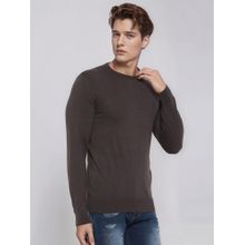 98 Degree North Men Grey Wool Solid Sweater