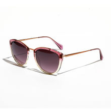 Vintage Women UV Protection Purple Lens Oval Sunglasses