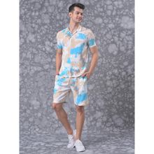 Campus Sutra Men Tye-dye Stylish Casual Co-ords (short With Shirt) (Set of 2)