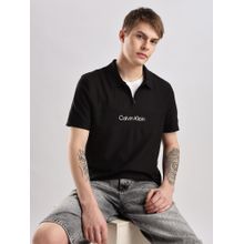 Calvin Klein Men Black Logo Polo T-Shirt