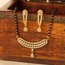 Azai by Nykaa Fashion Minimal AD Studded Gold Tone Stunning Mangalsutra (Set of 2)