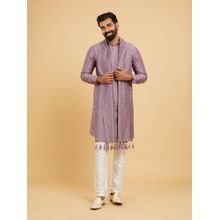 Twamev Twilight Purple Delight Kurta Pant with Dupatta for Men (Set of 3)