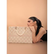 Earth Bags Audrey Lace Tote Bag Natural Peach