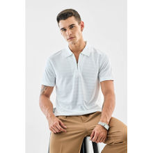 Snitch Men White Polyester Polo T-shirt