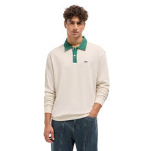 THE BEAR HOUSE Men Cream Cotton Polo T-Shirt