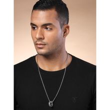 Karatcart Silver Plated Metal Ring Chain Pendant for Men (Set of 2)