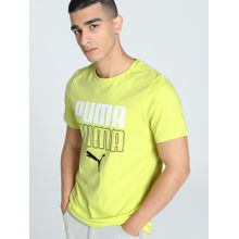 Puma Men Green Typography T-Shirt