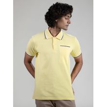 Subtract Men Lemon Comfort Fit Solid Polo Casual T-Shirt