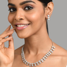 Fida Wedding Luxurious Rhodium-Plated American Diamond Jewellery Set for Women(Free Size)