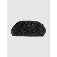 Forever New Black Ariel Soft Shiny Clutch with Detachable Handle